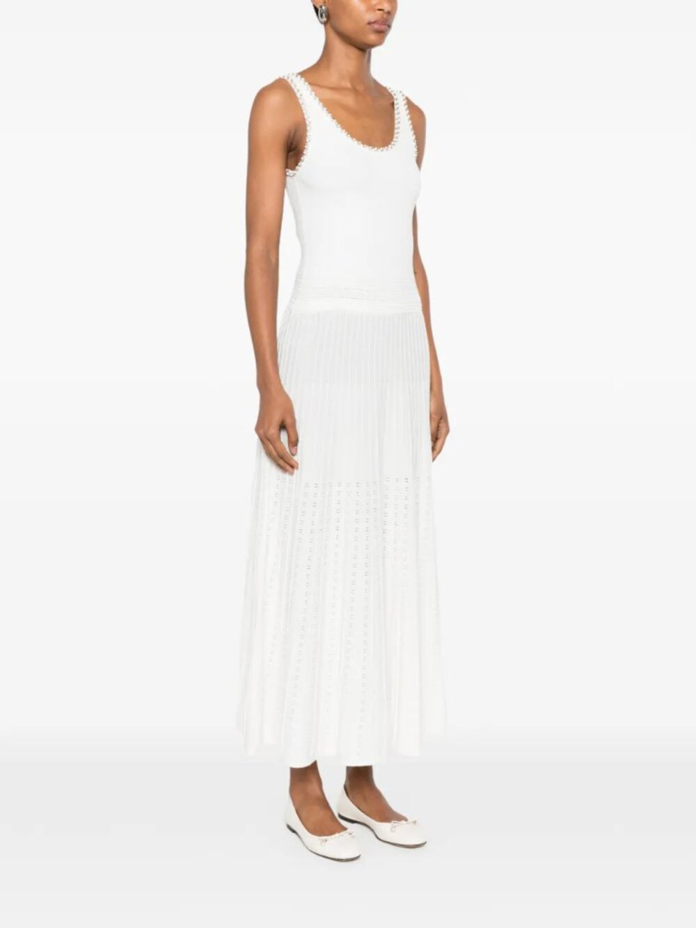 Sandro Paris Flared Rhinestone-Embellished Knitted Maxi Dress - Picture 2 of 5